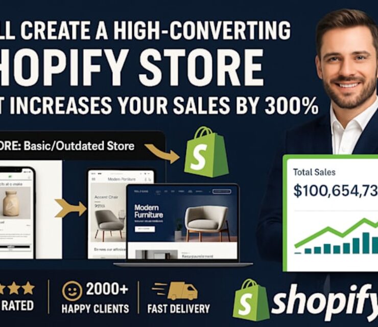 I will build shopify store, design redesign copy ecommerce website, dropshipping store